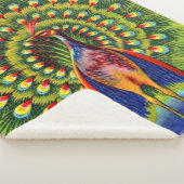 おもしろい孔雀プリント シェルパブランケット (3/4)