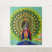 おもしろい孔雀プリント タペストリー (正面)