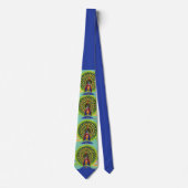 おもしろい孔雀プリント ネクタイ (正面)