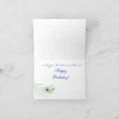 おもしろい孔雀誕生日カード カード (内部)