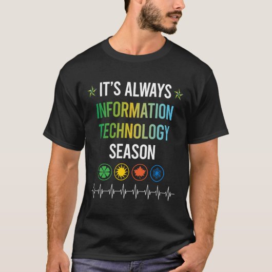 おもしろい季節のIT情報 Tシャツ (正面)