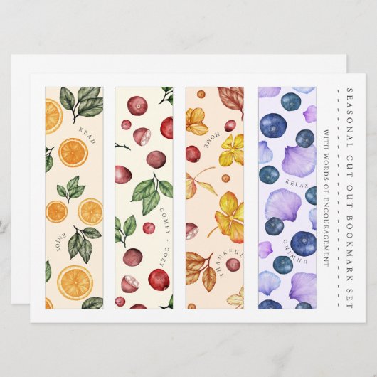 おもしろい季節切り抜きブックマークセット シーズンカード (正面/裏面)