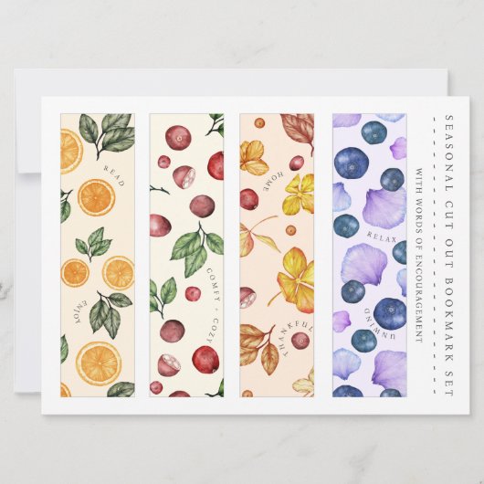 おもしろい季節切り抜きブックマークセット シーズンカード (正面)