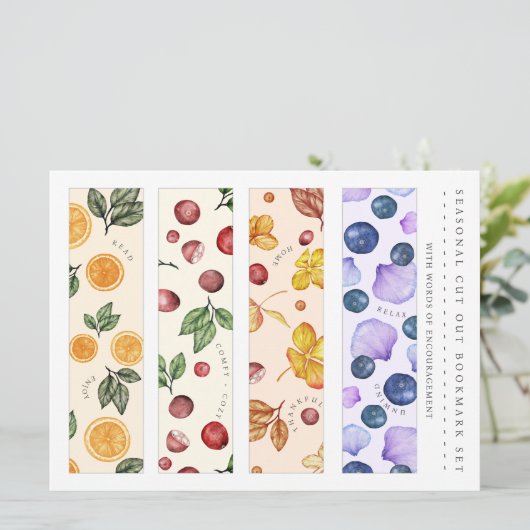 おもしろい季節切り抜きブックマークセット シーズンカード (スタンド正面)