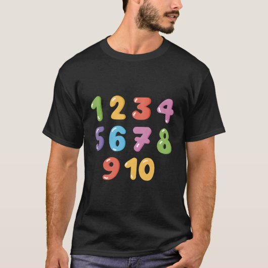 おもしろい学数学の教育カラフル数学の数値 Tシャツ (正面)