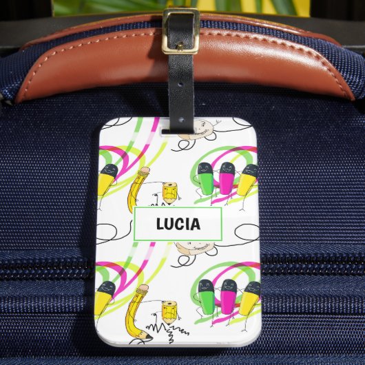 おもしろい学校用品キャラクター ラゲッジタグ (正面インサイチュ2)