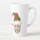 おもしろい孫の写真のクリスマスハットクリスマス カフェラテマグ (右)