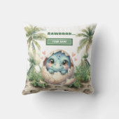 おもしろい孵化マーンベビー恐竜パーソナライズされた クッション (裏面)