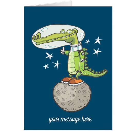 おもしろい宇宙のワニ宇宙飛行士 (正面)