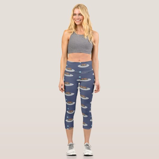 おもしろい宇宙イラストレーション カプリレギンス (正面)