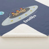 おもしろい宇宙イラストレーション シェルパブランケット (3/4)