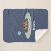 おもしろい宇宙イラストレーション シェルパブランケット (正面(横))