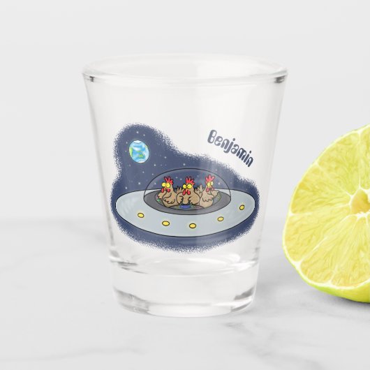 おもしろい宇宙イラストレーション ショットグラス (正面)