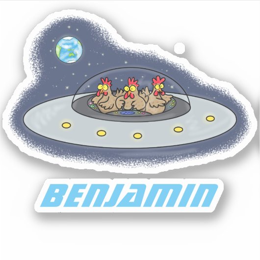 おもしろい宇宙イラストレーション シール (正面)