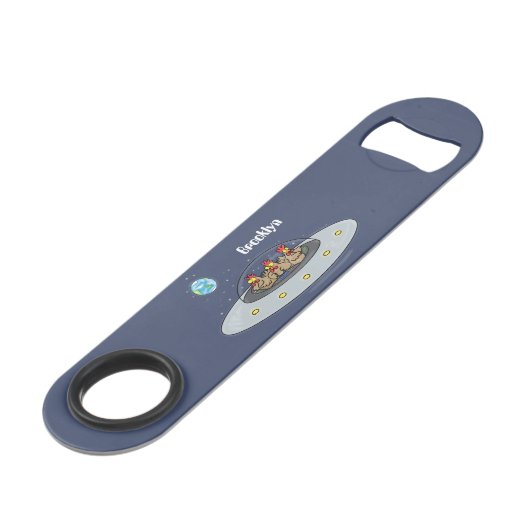 おもしろい宇宙イラストレーション スピード栓抜き (正面アングル)