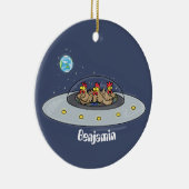 おもしろい宇宙イラストレーション セラミックオーナメント (右)