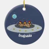 おもしろい宇宙イラストレーション セラミックオーナメント (裏面)