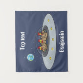 おもしろい宇宙イラストレーション タペストリー (正面)