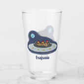 おもしろい宇宙イラストレーション タンブラーグラス (正面)