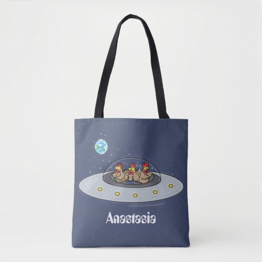 おもしろい宇宙イラストレーション トートバッグ (正面)