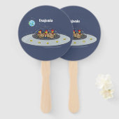 おもしろい宇宙イラストレーション ハンドファン (正面&裏面)