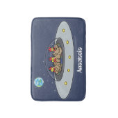 おもしろい宇宙イラストレーション バスマット (正面縦)