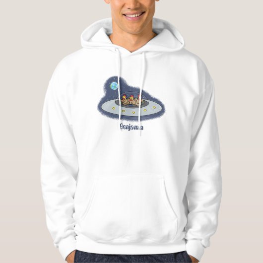 おもしろい宇宙イラストレーション パーカ (正面)