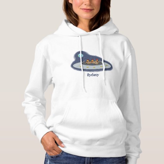 おもしろい宇宙イラストレーション パーカ (正面)