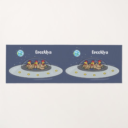 おもしろい宇宙イラストレーション ヨガマット (正面(横))