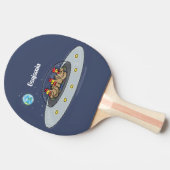 おもしろい宇宙イラストレーション 卓球ラケット (横)