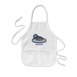 おもしろい宇宙イラストレーション 子供用エプロン