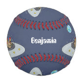 おもしろい宇宙イラストレーション 野球ボール (正面)