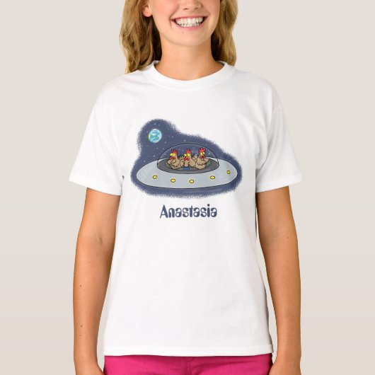 おもしろい宇宙イラストレーション Tシャツ (正面)