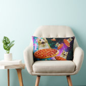 おもしろい宇宙ピザ猫 ランバークッション (椅子)