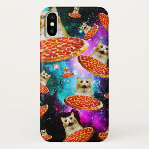おもしろい宇宙ピザ猫 iPhone X ケース