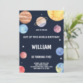 おもしろい宇宙ロケットテーマ 子供へ 招待状 (スタンド正面)