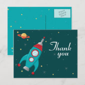 おもしろい宇宙ロケット誕生感謝してい誕生日はがき ポストカード (正面/裏面)