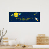 おもしろい宇宙ロケット誕生日パーティバナー ポスター (キッチン)