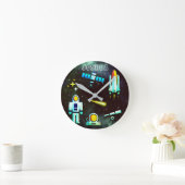 おもしろい宇宙ロケット  ラウンド壁時計 (ホーム)