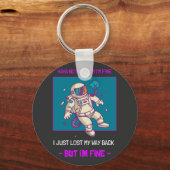 おもしろい宇宙失ったの宇宙飛行士素晴らし キーホルダー (正面)