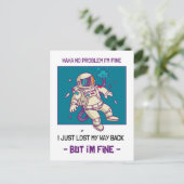 おもしろい宇宙失ったの宇宙飛行士素晴らし ポストカード (スタンド正面)