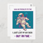 おもしろい宇宙失ったの宇宙飛行士素晴らし ポストカード (正面/裏面)