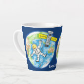 おもしろい宇宙宇宙飛行士 カフェラテマグ (左アングル)