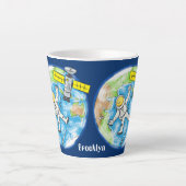 おもしろい宇宙宇宙飛行士 カフェラテマグ (正面)