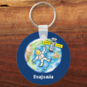 おもしろい宇宙宇宙飛行士 キーホルダー (正面)