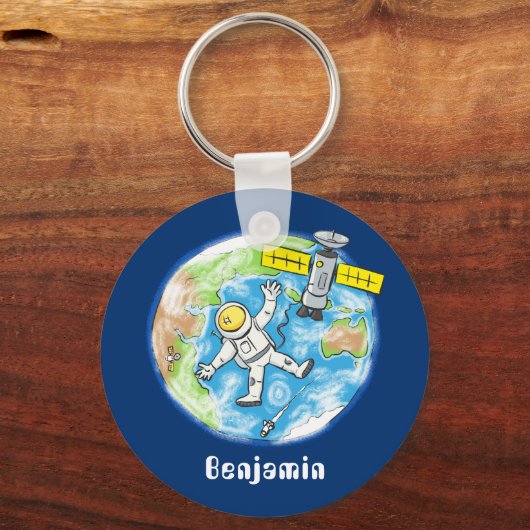 おもしろい宇宙宇宙飛行士 キーホルダー (正面)