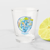 おもしろい宇宙宇宙飛行士 ショットグラス (正面)