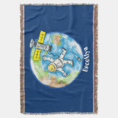 おもしろい宇宙宇宙飛行士 スローブランケット (正面縦)