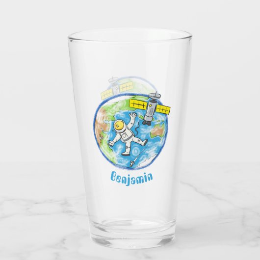 おもしろい宇宙宇宙飛行士 タンブラーグラス (裏面)