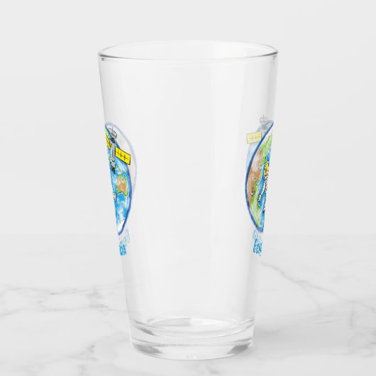 おもしろい宇宙宇宙飛行士 タンブラーグラス (左)